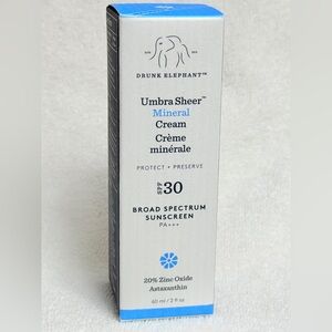 Drunk Elephant Umbra Sheer Mineral Cream 
SPF 30 EXP. Date SE-2026. NIB